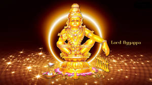 Lord Ayyappa On Sparkly Floor Wallpaper