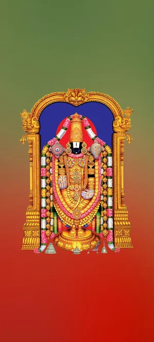 Lord Balaji With Golden Arch Wallpaper