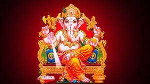 Lord Ganesh Desktop Black And Red Digital Artwork Wallpaper