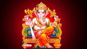 Lord Ganesh Desktop Black And Red Digital Artwork Wallpaper