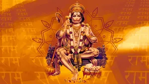 Lord Hanuman On Gold Hd Wallpaper