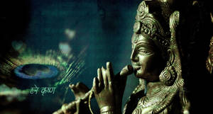 Lord Krishna 4k Bronze Statue Wallpaper