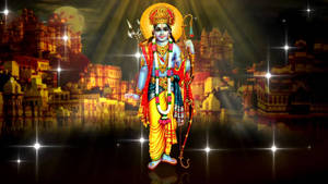 Lord Rama Black Temple Wallpaper