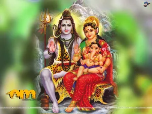 Lord Shiva Family With Ganesha Wallpaper