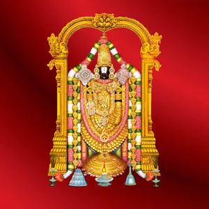 Lord Venkateswara 4k Over Red Background Wallpaper