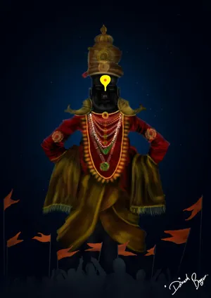 Lord Vitthal Pandurang Digital Painting Wallpaper