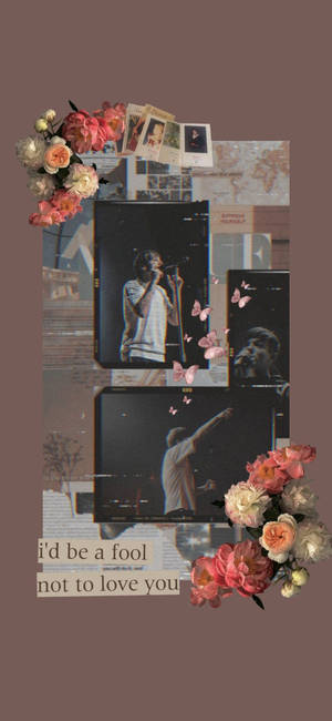 Louis Tomlinson Amidst Blooming Flowers Wallpaper