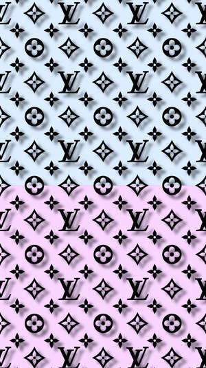 Louis Vuitton Aesthetic Blue And Pink Collage Wallpaper