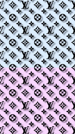 Louis Vuitton Aesthetic Blue And Pink Collage Wallpaper