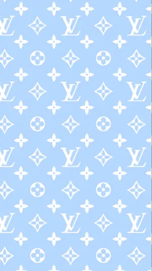 Louis Vuitton Monogram Pattern In Blue And White Wallpaper