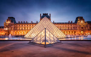 Louvre Museum Symmetrical Plan Wallpaper