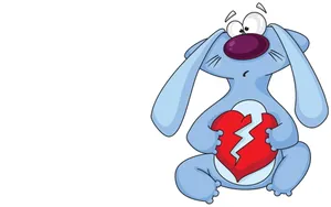 Love Failure Cartoon Rabbit Wallpaper