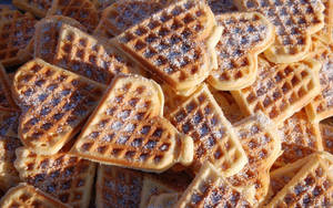 Love For Waffles - Heart-shaped Waffle Delights Wallpaper