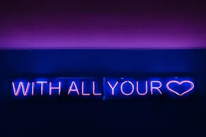 Love Quote Neon Aesthetic Wallpaper