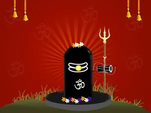 Lovely Digital Art Trishul Shiva Lingam Wallpaper