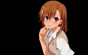 Lovely Misaka Mikoto In School Uniform Wallpaper