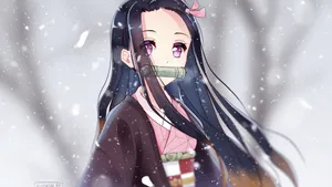 Lovely Nezuko Aesthetic Wallpaper