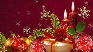 Lovely Red Christmas Background Wallpaper