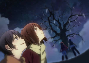 Lovers In Anime Series Erased Wallpaper