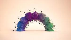 Low Poly Arch Flower Wallpaper