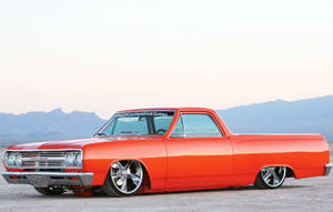 Lowrider Chevrolet El Camino Orange Wallpaper