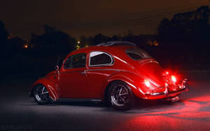 Lowrider Red Beetle Wallpaper