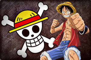Luffy 4k And Skull Cross Bone Wallpaper