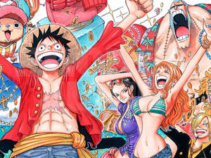 Luffy And Other One Piece Characters Wallpaper