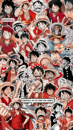 Luffy One Piece Aesthetic Collage Wallpaper