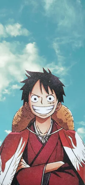 Luffy Showcasing His Power On Mobile Wallpaper Wallpaper