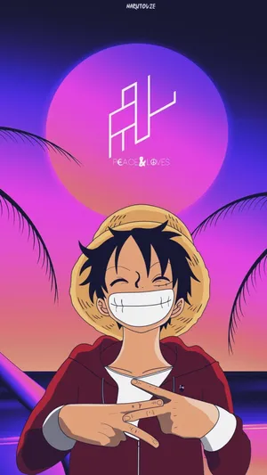Luffy Takes A Break From Adventure To Lighten Up The Mood Wallpaper