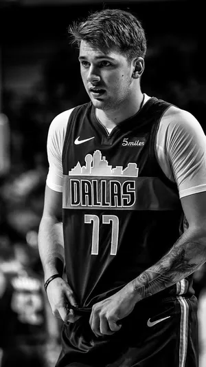Luka Doncic Greyscale Wallpaper