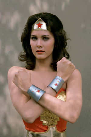 Lynda Carter Wonder Woman Pose Wallpaper