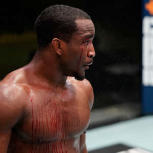 M M A Fighter Bloodiedin Octagon Wallpaper