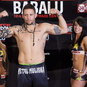 M M A Fighter Weigh In Pose Wallpaper