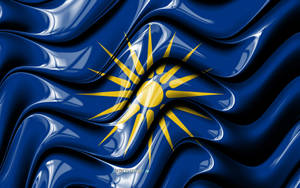 Macedonia Flag In Glossy Wave Wallpaper