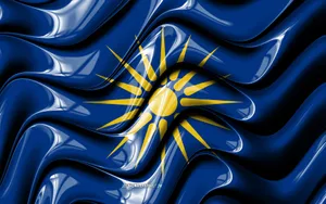 Macedonia Flag In Glossy Wave Wallpaper
