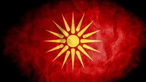 Macedonia Old Flag Crumpled Wallpaper