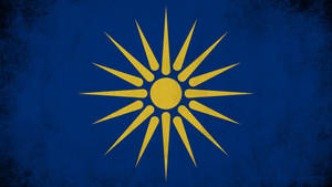 Macedonia Sun Navy Blue Background Wallpaper