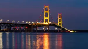 Mackinac Bridge At Night Wallpaper