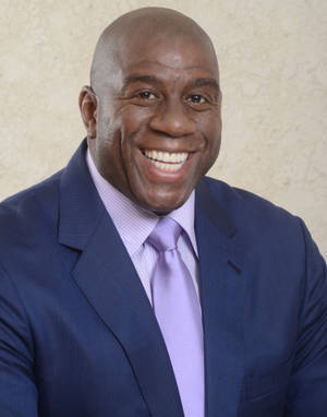 Magic Johnson Blue Suit Wallpaper