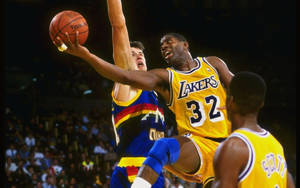 Magic Johnson In The Air Wallpaper