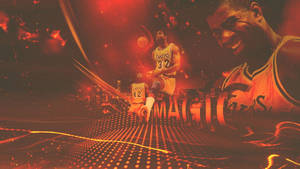 Magic Johnson Red Graphic Art Wallpaper