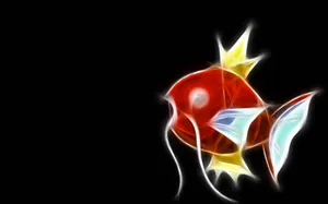 Magikarp Glowing Art Black Background Wallpaper