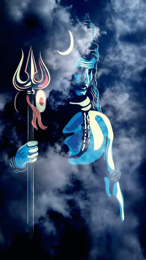 Mahadev And Clouds Digital Art Wallpaper