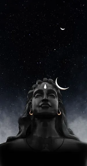 Mahadev Rudra Avatar Bust At Night Wallpaper