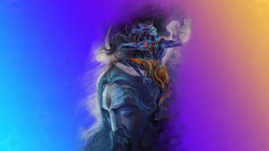 Mahakaal Painting On Gradient Background Hd Wallpaper