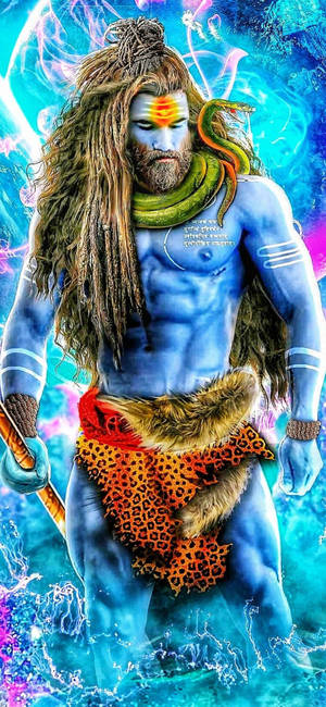 Mahakal Blue Art Wallpaper