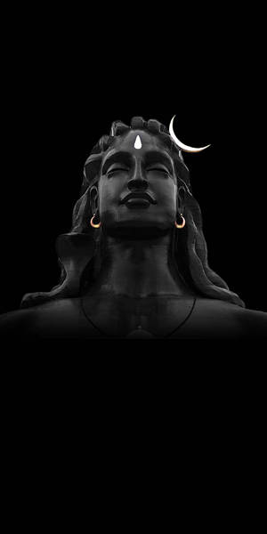 Majestic Adiyogi Shiva Statue Against A Dark Night Sky Wallpaper