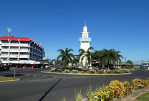 Majestic Apia Town Clock Tower Wallpaper